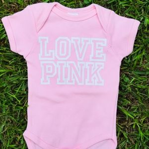Love pink inspired onesie